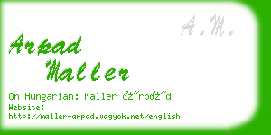 arpad maller business card